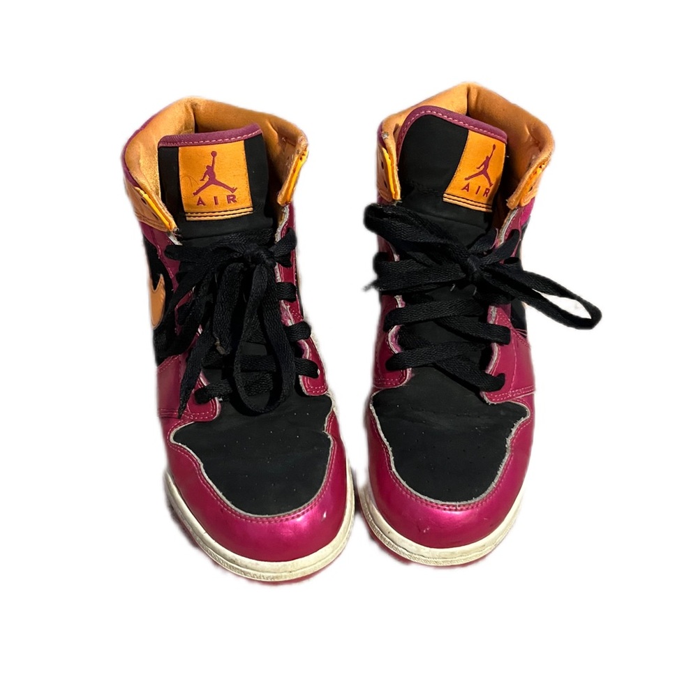 Neon Pink and orange Jordans